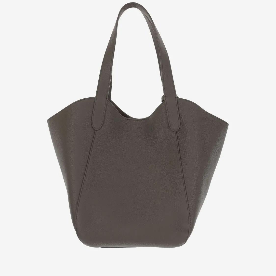 Giorgio Armani Shoppers & Totes Leather Tote Bag With Logo in bruin
