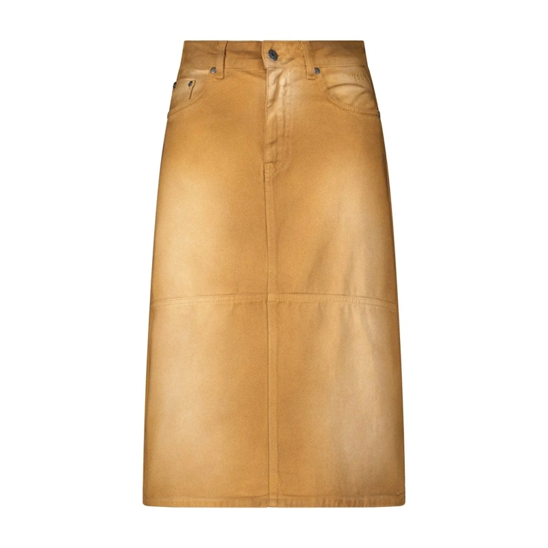 MSGM Minirok Midirock aus Denim Braun