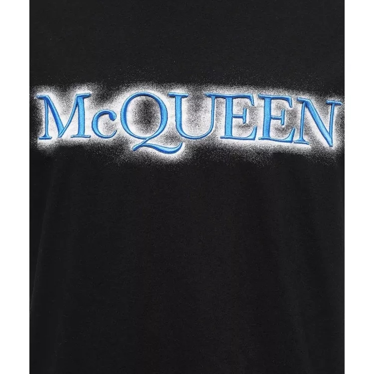 black mcqueen t shirt