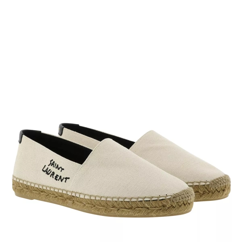 Saint Laurent Espadrilles Embroidered Espadrilles Canvas Natural Beige