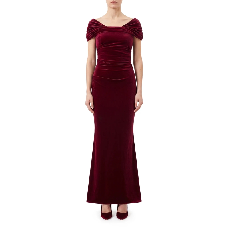 Talbot Runhof Maxikleid Abendkleid aus Samt rot(Image 2)