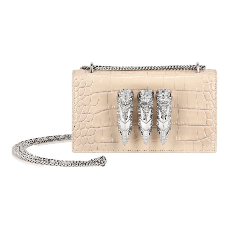 Philipp Plein Schultertasche Umhängetasche Eagle Crocco Geprägt beige