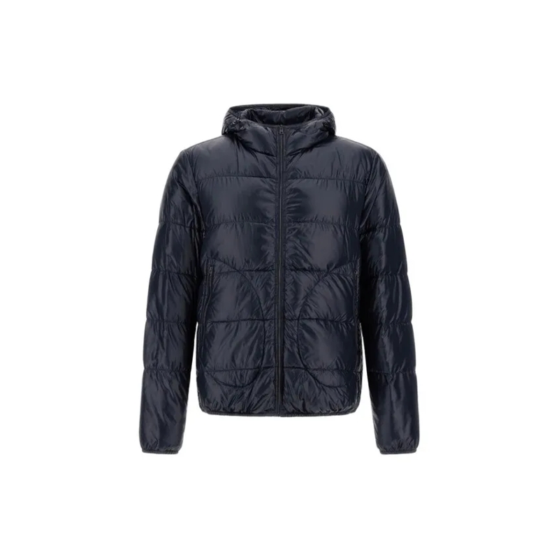 Herno Daunenjacke Ultralight Blue Nylon Jacket With Quilted Design Black