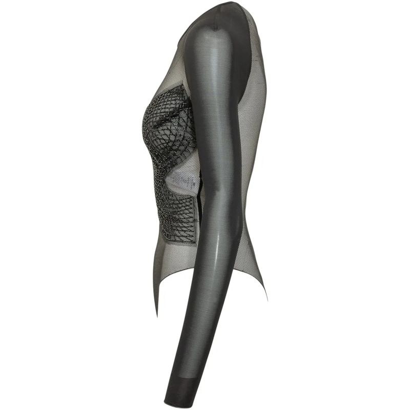 Elisabetta Franchi Body Body Ricamato Manica Lunga schwarz(Image 3)