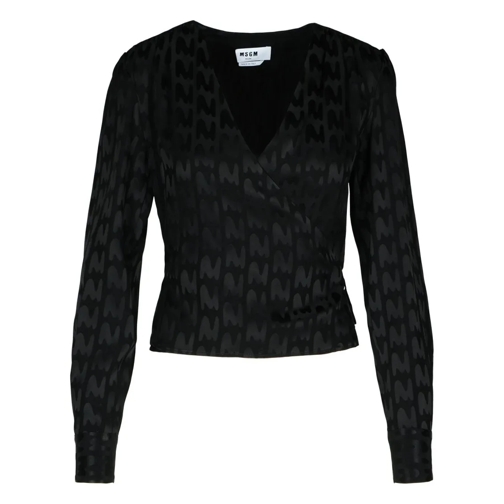 MSGM Black Viscose Blend Blouse Black Chemisiers