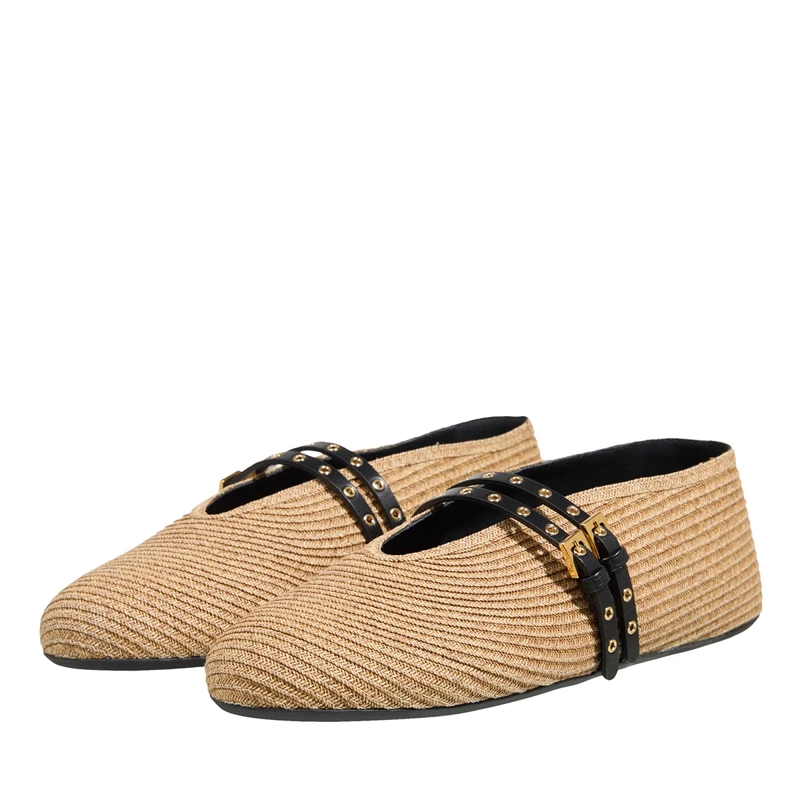 Alaia Ballerinas Rafia Ballet Flats Naturel(Image 3)