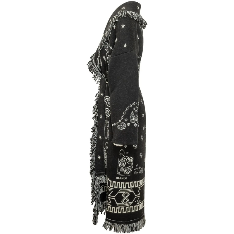Alanui Trenchcoat Cappotto Bandana con Frange schwarz(Image 3)