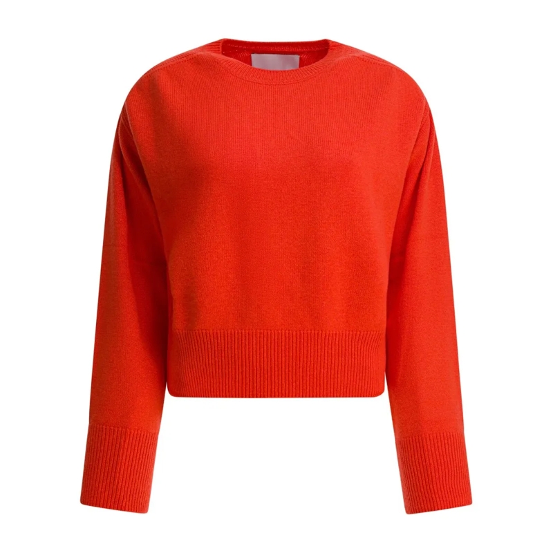 Sa Su Phi Pull Cropped Cashmere Knitwear With Ribbed Detailing Red