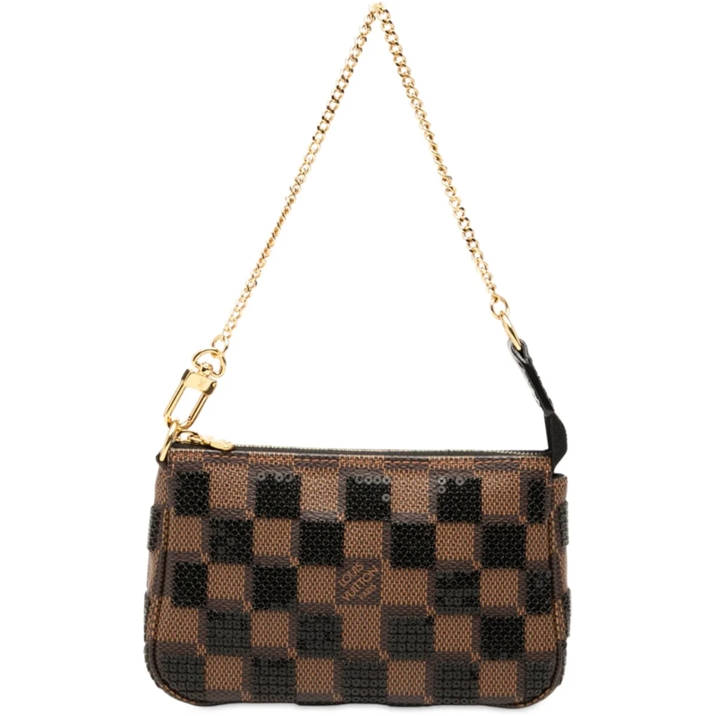 Louis Vuitton Fourre-tout Damier Ebene Sequins Mini Pochette Accessoires braun