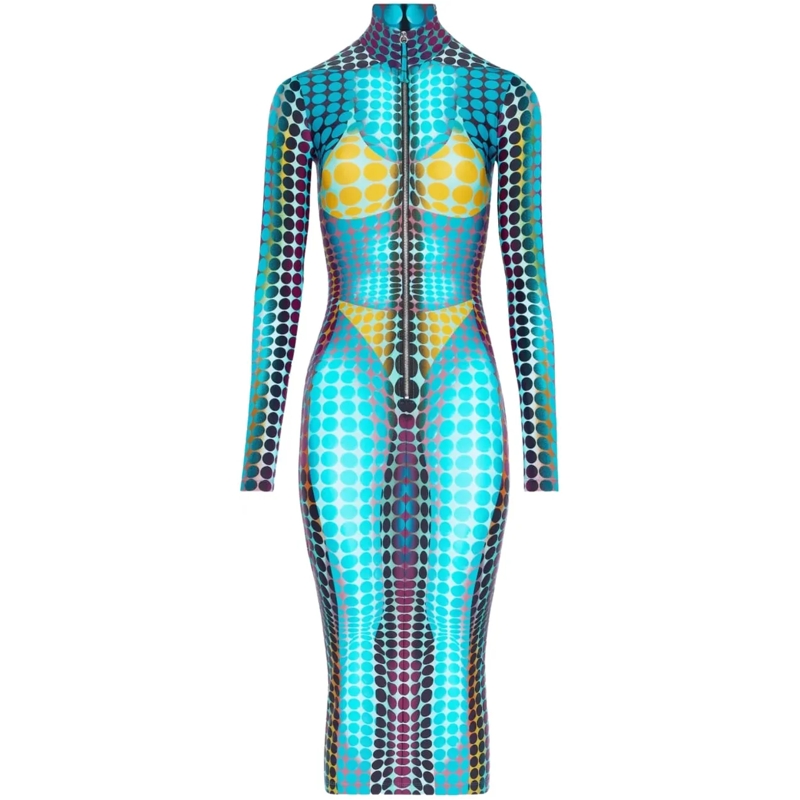 Jean Paul Gaultier T-Shirt Jean-paul Gaultier Re-edition Long Dress High Neck gelb