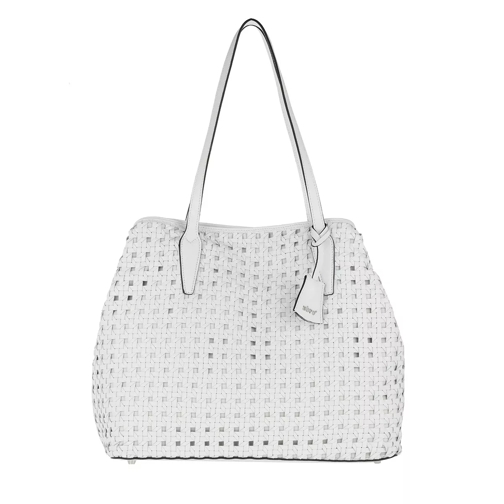 Abro Weave Paglia di Vienna Leather Shopping Bag White / Whitegold Borsa da shopping