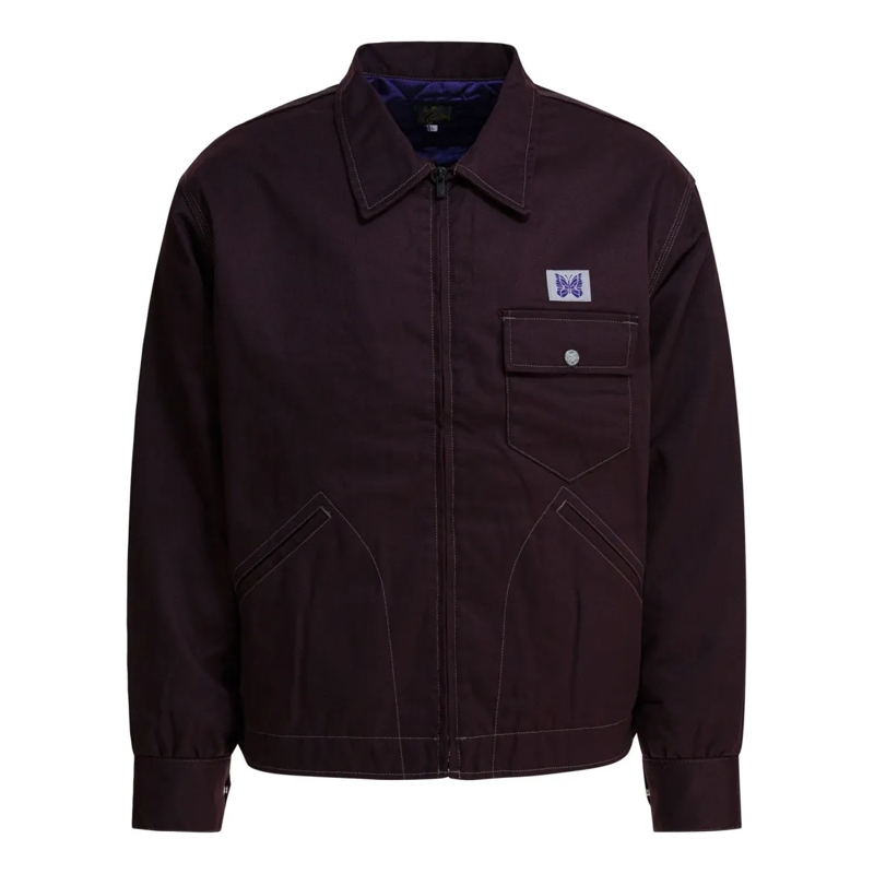 Needles  Burgundy Lightweight Jacket With Quilted Interior  Black