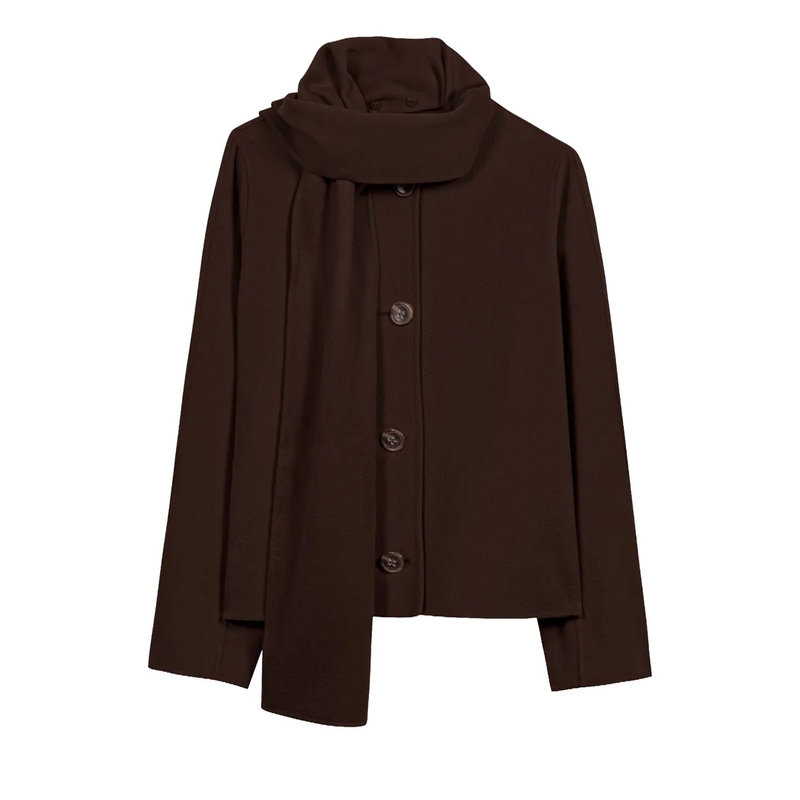 Luisa Cerano Overgangsjas Doubleface-Jacke mit Schal marone