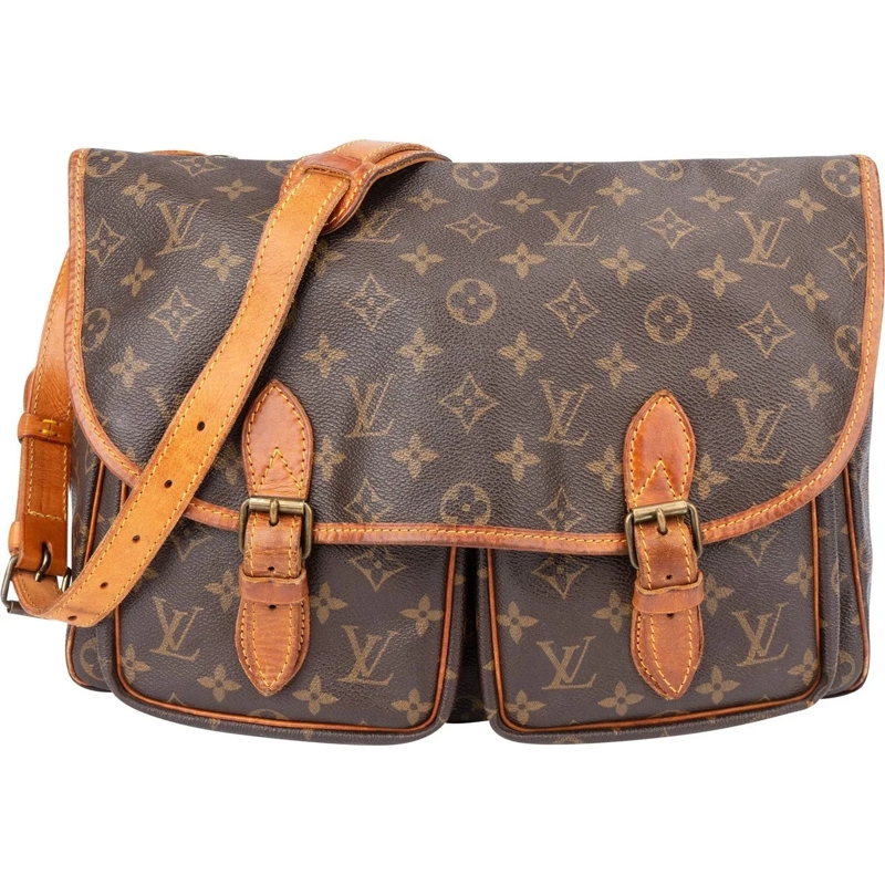 Louis Vuitton Schultertasche Louis Vuitton Canvas Monogram Gibeciere MM Crossbo braun