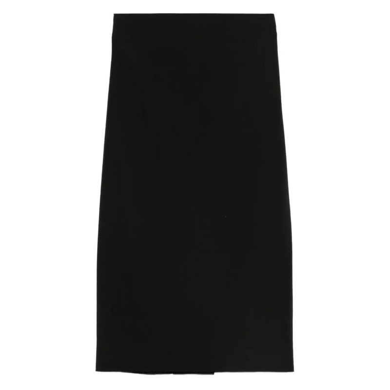 Alberta Ferretti Midirok High-Waisted Black Midi Pencil Skirt Black