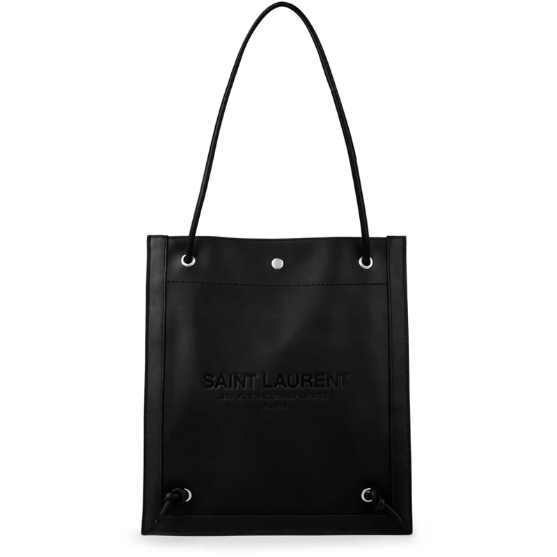 Saint Laurent Tote Universite Logo Flat Crossbody Bag schwarz