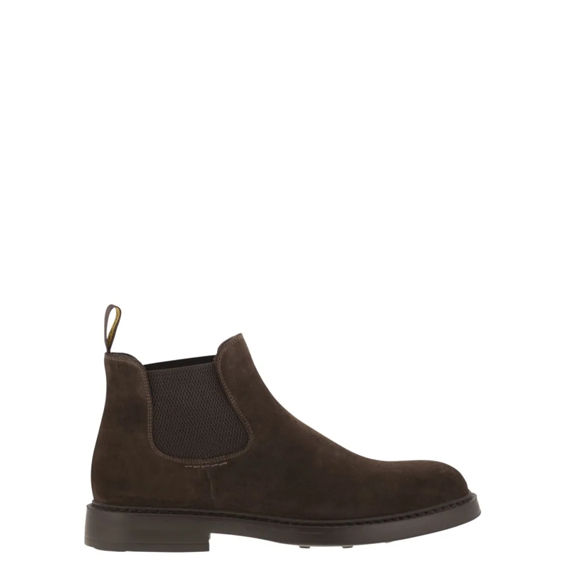 Doucal's Bottes Brown Suede Boot With Elasticated Sides Brown