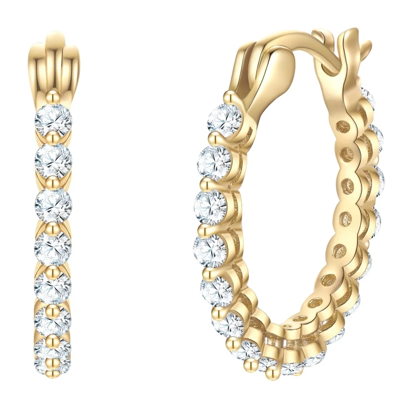 Glanzstücke München Ohrhänger Sterling Silber Creolen Zirkonia gold