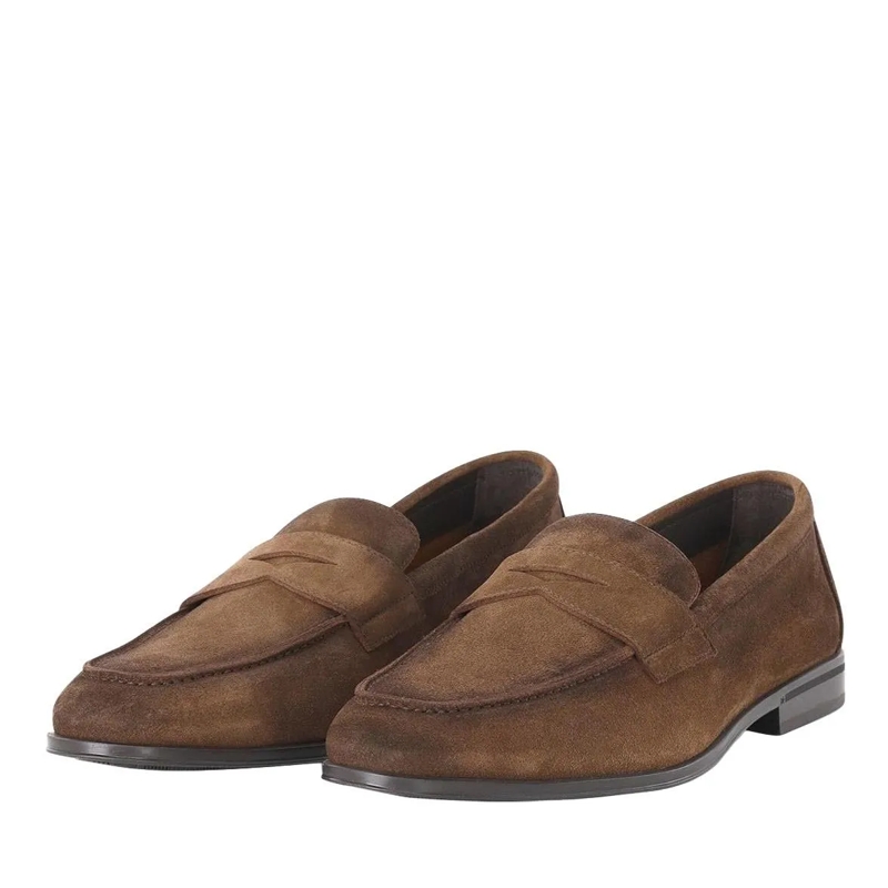 Doucal's Chaussures à lacets Mokassins aus Veloursleder braun