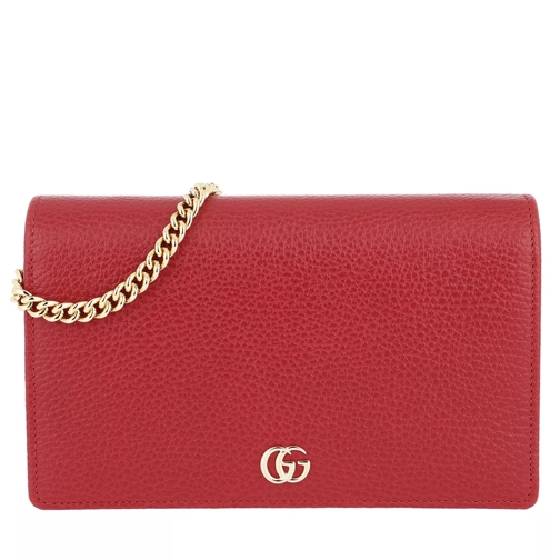 Gucci GG Marmont Mini Chain Bag Hibiscus Red Crossbody Bag