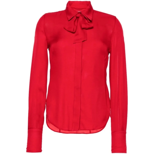 Equipment Shirts Blouse With Removable Bow Red