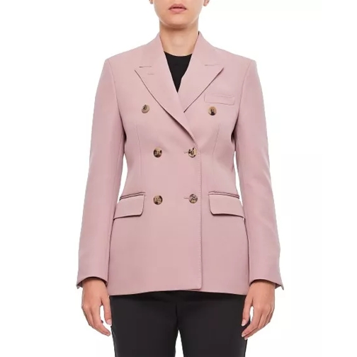 Golden Goose Double-Breasted Wool Blazer Pink 