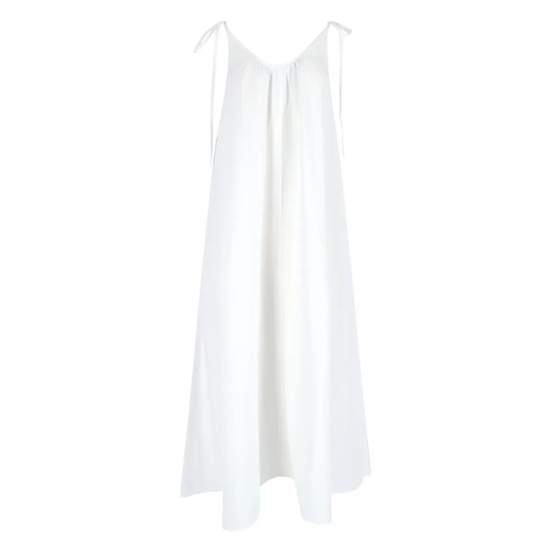 Anine Bing Midi-jurk Midi Linen & Lyocell Dress – White White