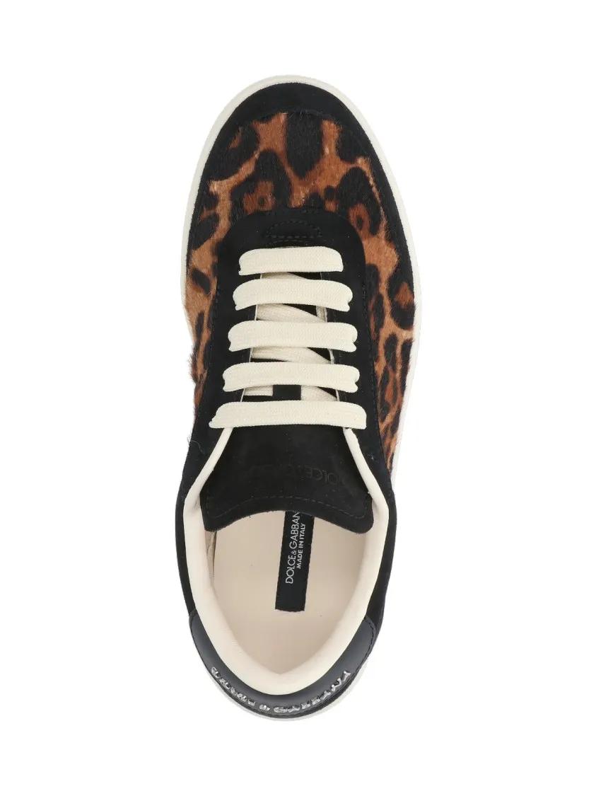 Thumbnail - Dolce&Gabbana Low-Top Sneaker - "Saint Tropez" Sneakers – Brown Leopard Print - Gr. 38 (EU) - in Braun - für Damen