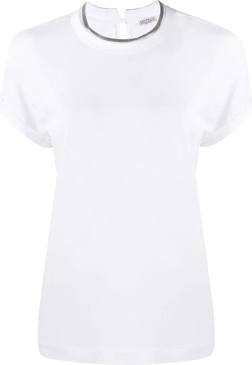 Thumbnail - Brunello Cucinelli - Short-Sleeve Round Neck T-Shirt With Subtle Back D - Größe L - weiß