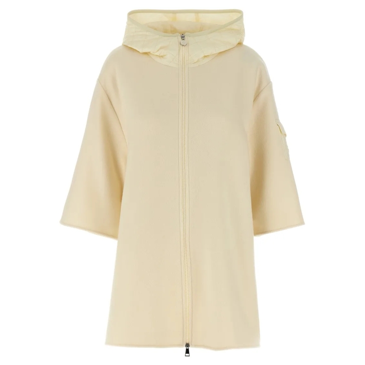 ポンチョ・ケープ Moncler Two-Material Cape With Padded Quilted Hood Moncler Two-Material Cape With Padded Quilted Hood Neutrals