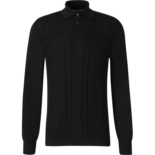 Brunello Cucinelli T-Shirts Ribbed Knit Polo schwarz