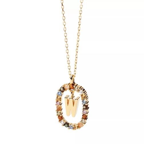 PDPAOLA Necklace Letter W Yellow Gold Collier moyen