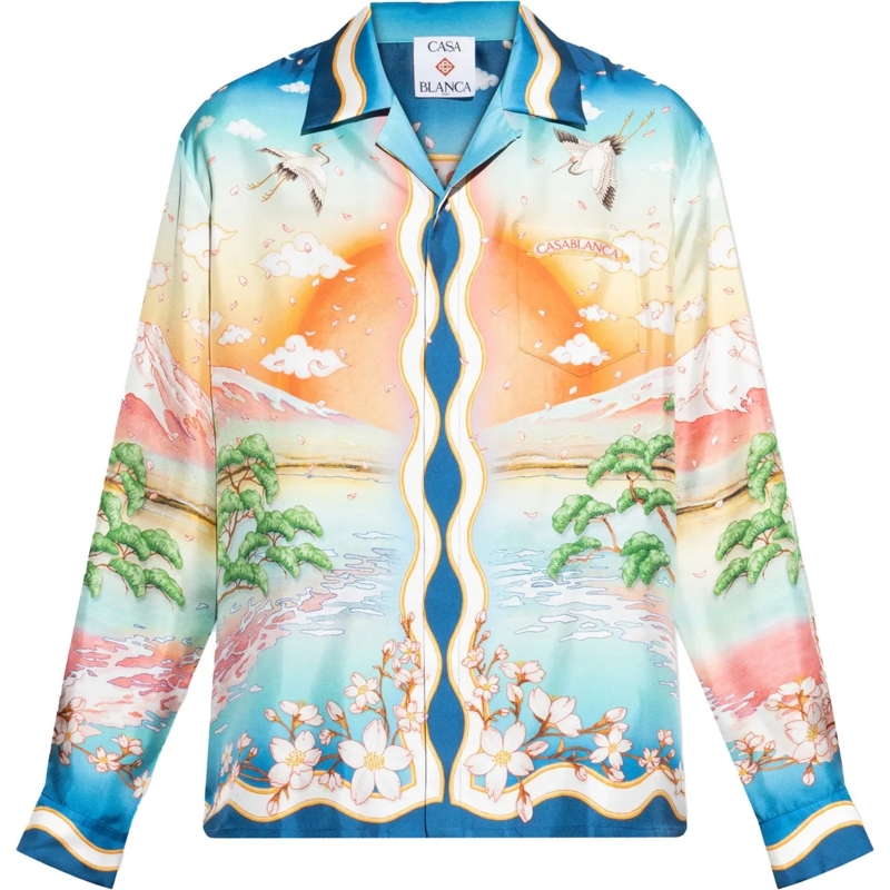 Casablanca Legeres Oberteil shirt print silk mehrfarbig