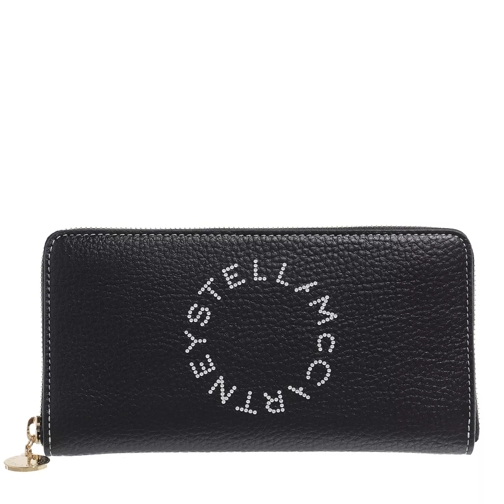 Stella McCartney Logo Zip Wallet Black Portemonnaie mit Zip-Around-Reißverschluss