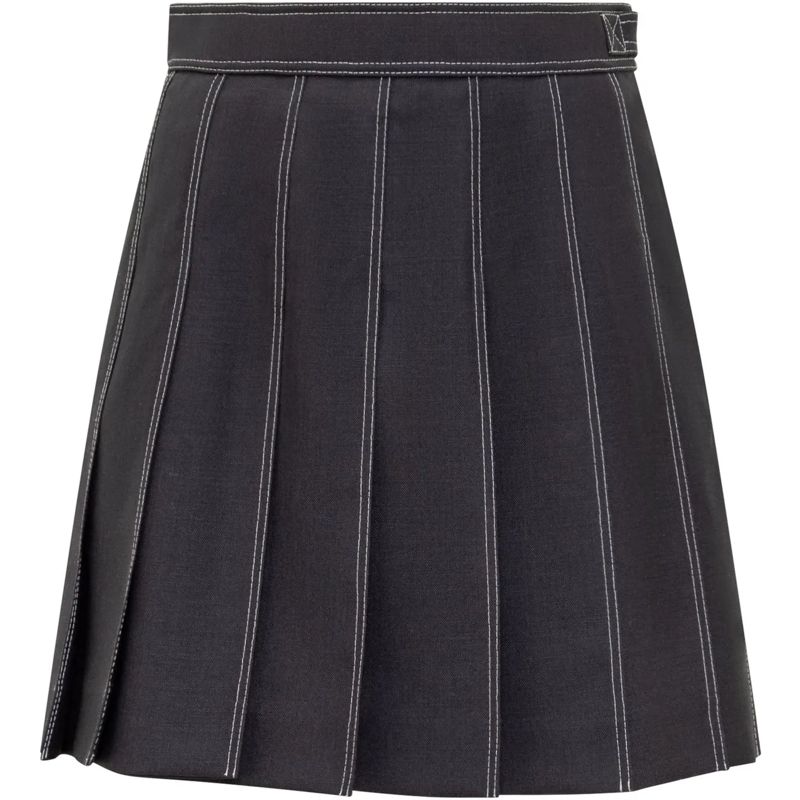 Thom Browne Minijupe Mini Gonna a Pieghe. dunkelgrau