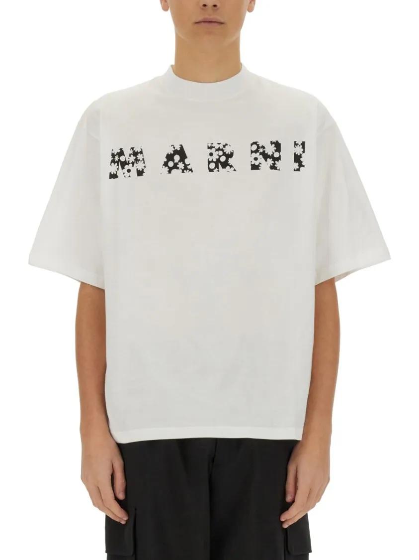 Thumbnail - Marni - Oversize Fit T-Shirt - Größe 48 - weiß
