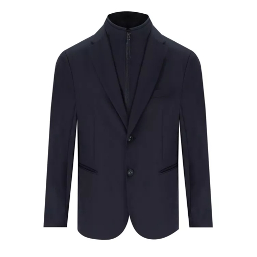 Emporio Armani Travel Essential Blue Single-Breasted Jacket Blue 