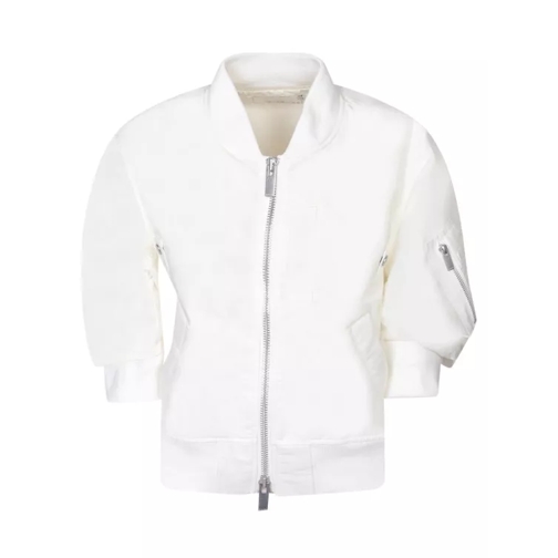 Sacai Bomber-Style Puff Sleeves Jacket White 