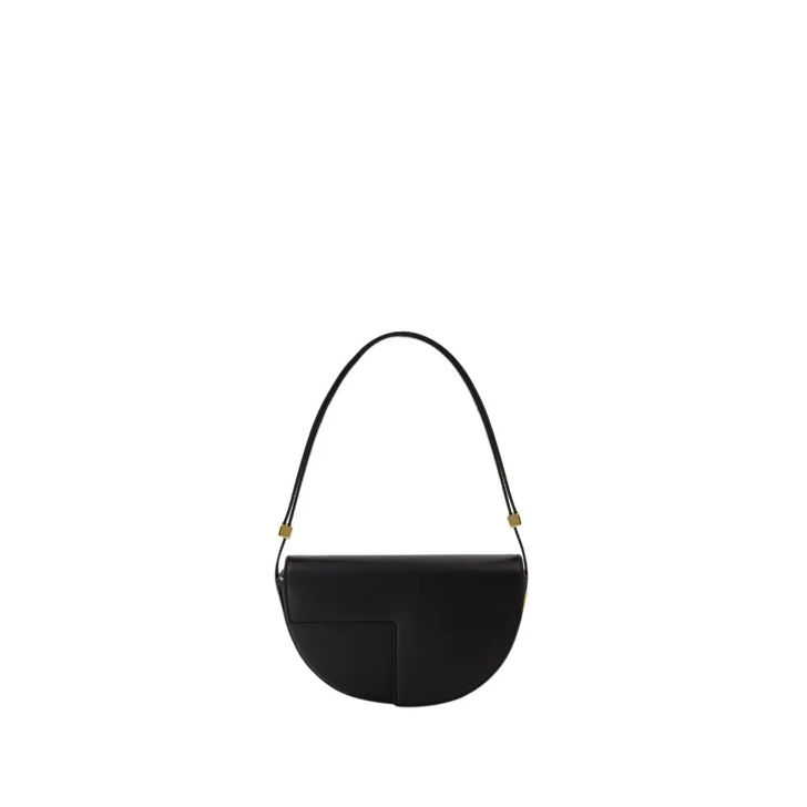 Patou Black Rounded Leather Handbag Black Crossbody Bag