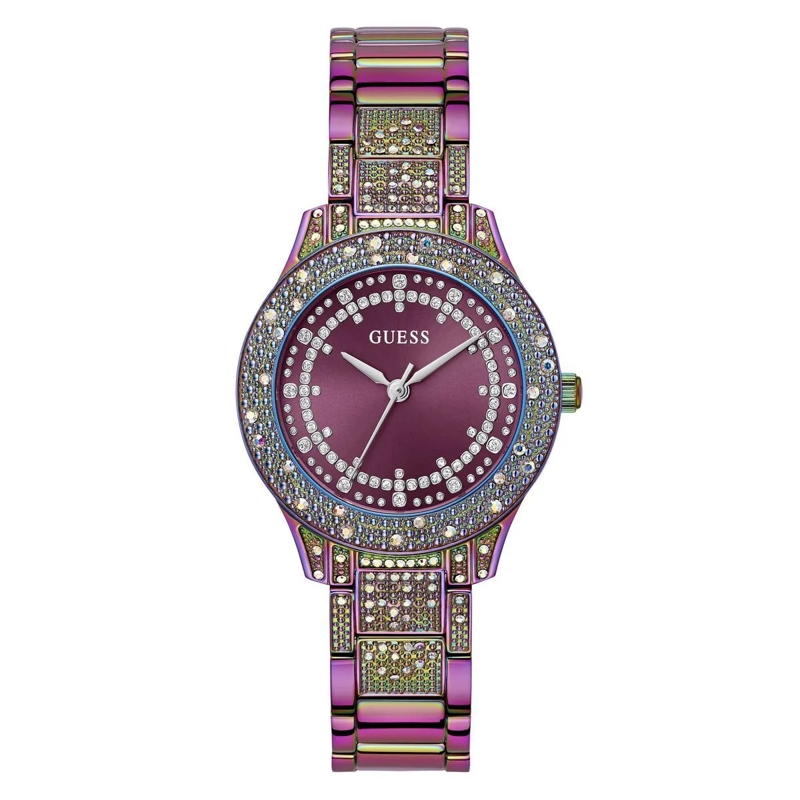 Guess Quarzuhr Quarz-Analoguhr Shooting Star lila