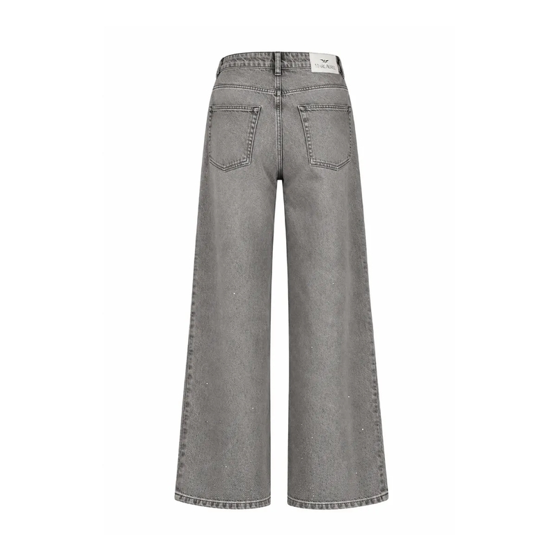 Marc Aurel Wide-Leg-Jeans Wide Leg Jeans mit dezenter Kristallverzierung grau(Image 5)