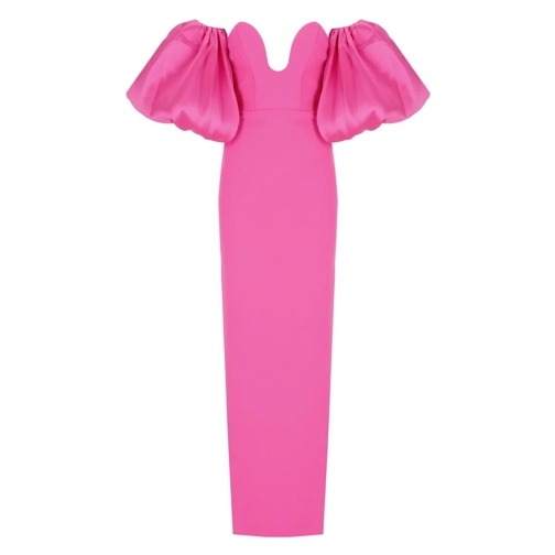 Solace London Avondjurken Fuchsia Heart Neckline Dress Pink