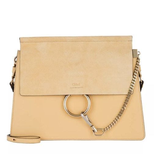 Chloé Faye Tote Bag Suede Flap Subtle Yellow Tote