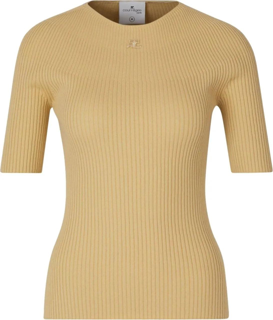 Thumbnail - Courrèges - Logo Ribbed Sweater - Größe L - yellow