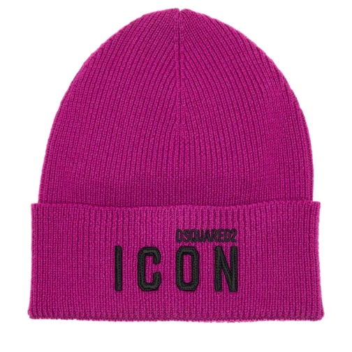 Dsquared2 ICON Beanie Purple Wool Hat