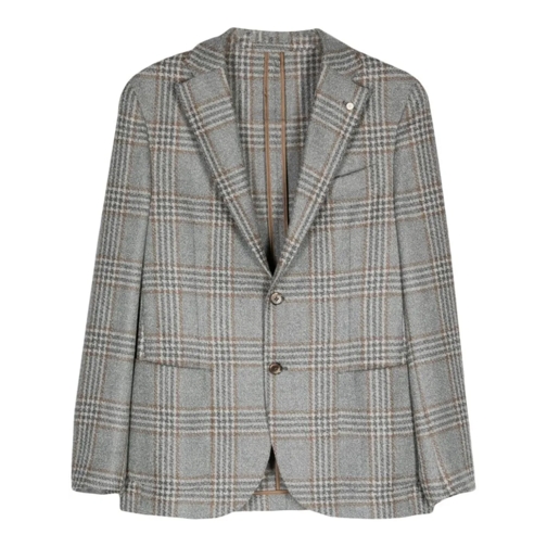 Luigi Bianchi Blazer Grey Tartan Check Jacket Grey