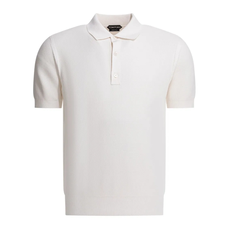 Tom Ford Polohemd Silk And Cotton Pique Polo Shirt White