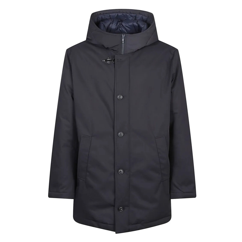 Fay Parka Matte Finish Coat With Toggle Detail Black
