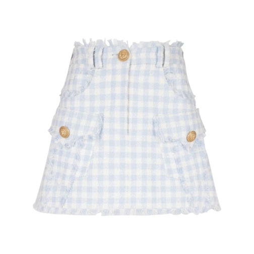 Balmain Mini-Röcke Gingham-Pattern A-Line Miniskirt Blue