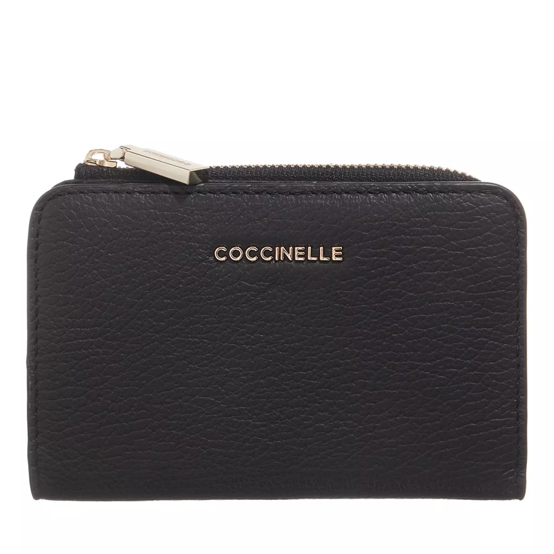Coccinelle Portemonnaie mit Zip-Around-Reißverschluss Metallic Soft Noir